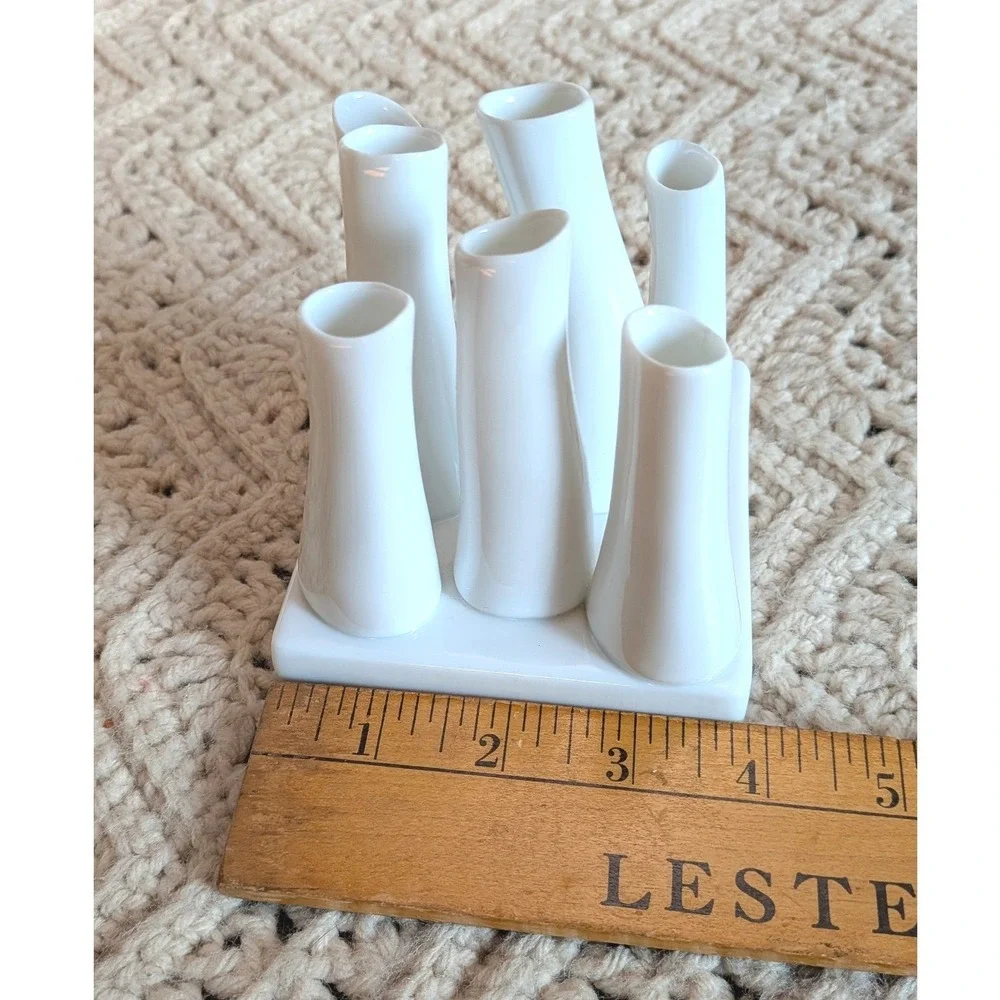 SIA Home Fashion White Ceramic Multi Stem Bud Vase Spiragoya 705204 Modern Decor